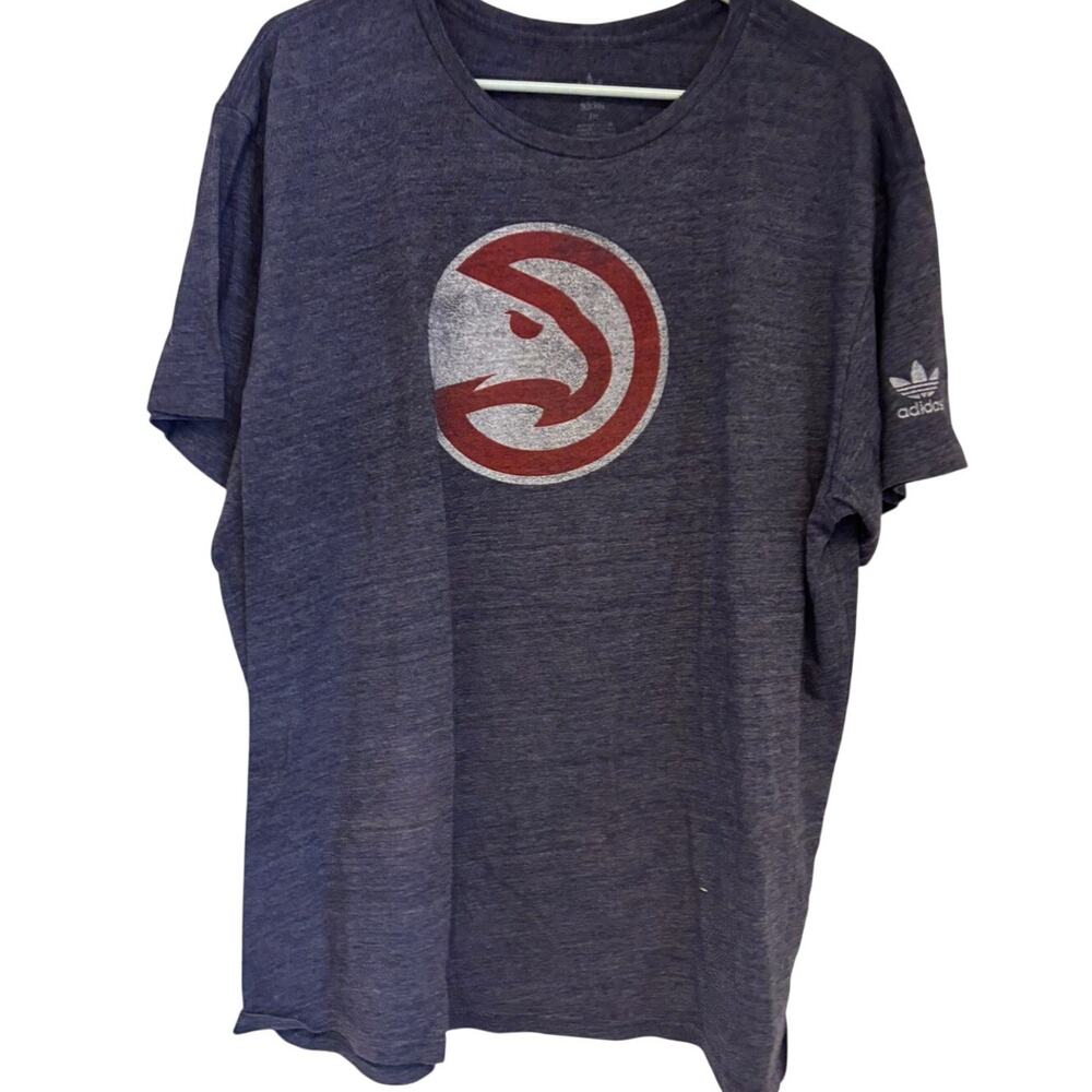 Adidas Atlanta Hawks NBA Crew Neck T-shirt Heather Gray Size 2XL